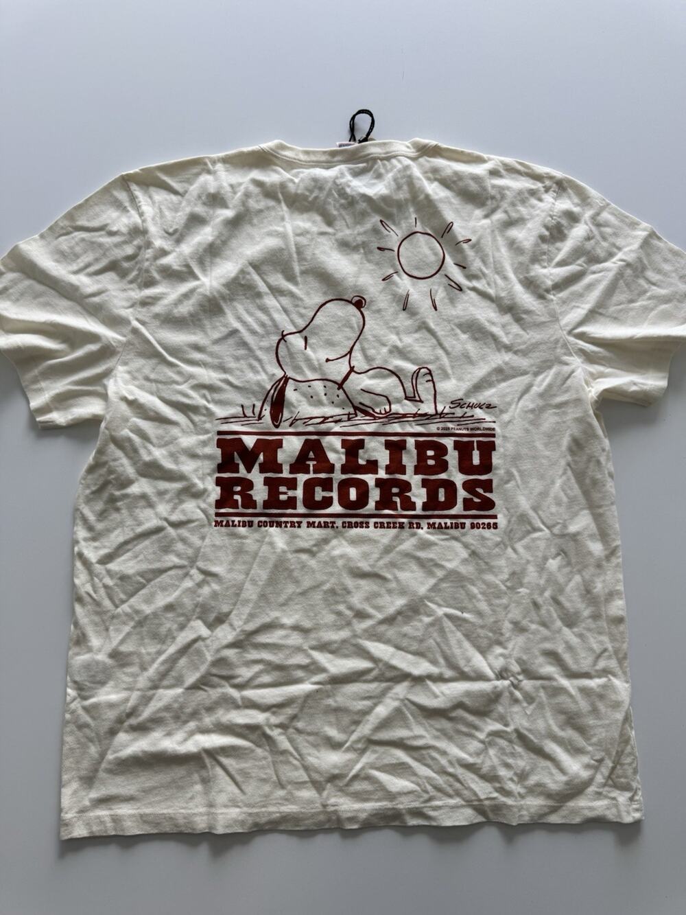 TSPTR Peanuts Malibu Records T Shirt Vintage White Size XL NwT
